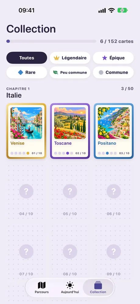 La collection de cartes